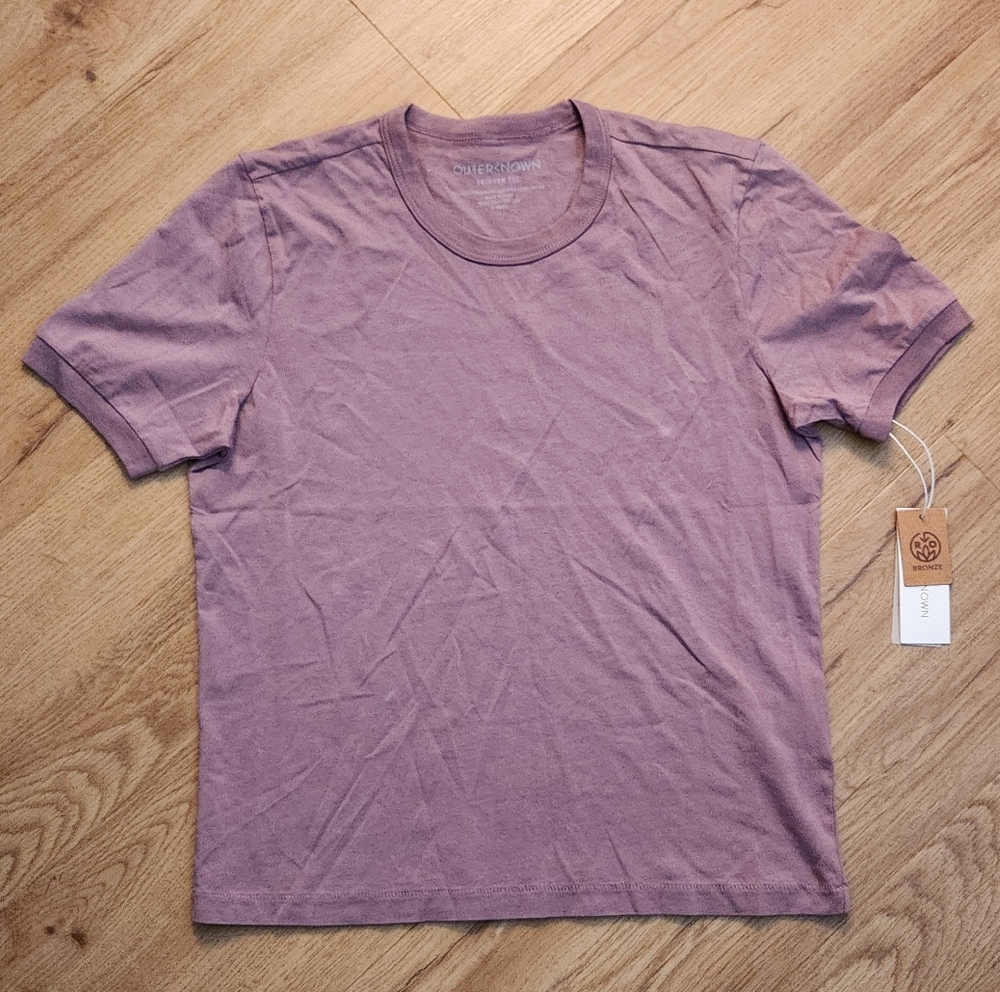 Outerknown Sojourn Short Sleeve Tee, Lavender Purple, NWT, XS, Organic Cotton